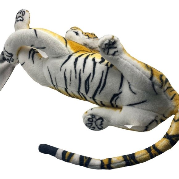 Striped Bengal Tiger Laying Best Made Toys Stuffed Plush Realistic 28 Inch - Picture 5 of 5